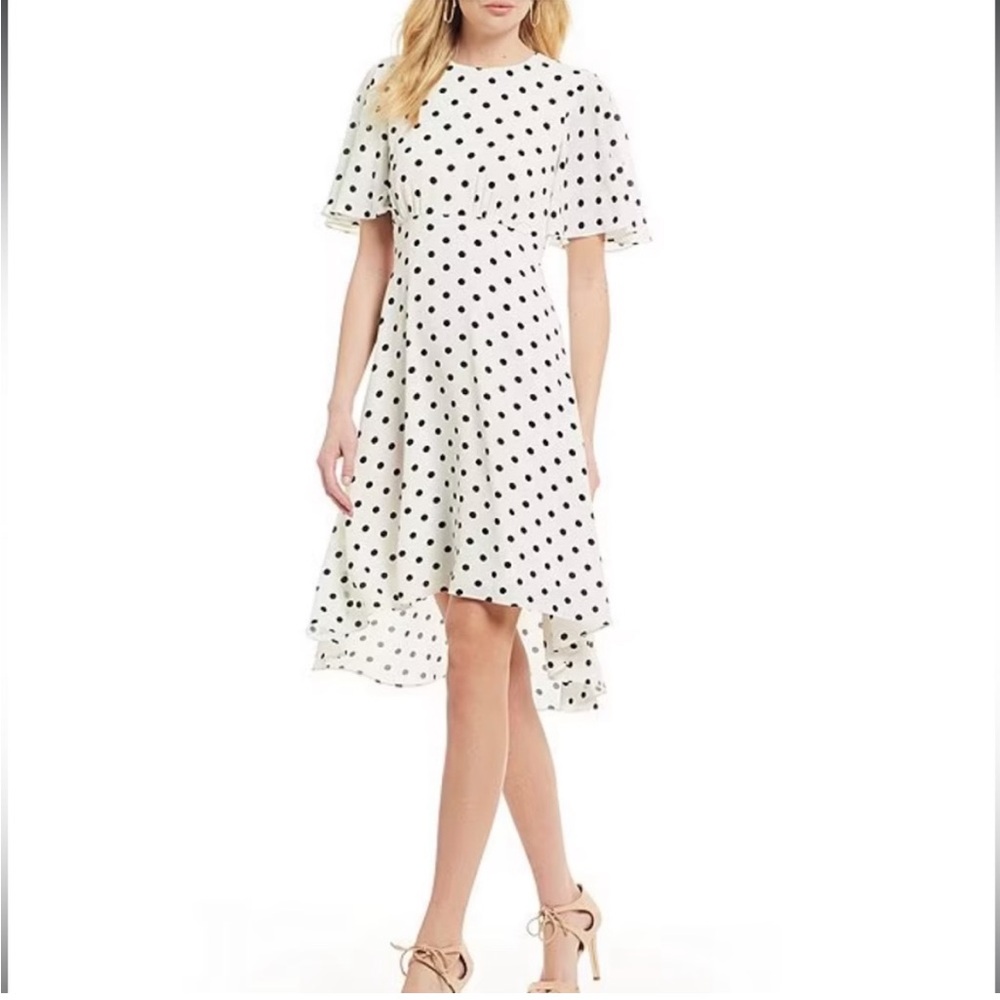 NWT Eliza J (Nordstrom) • Dress - White w/ black polka dots